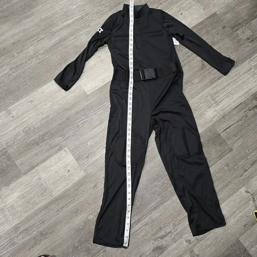 S.W.A.T Black Belted Knee Padded Jumpsuit Halloween Costume / Dress Up Cosplay